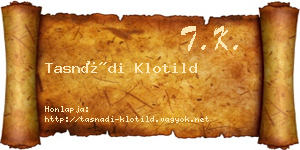 Tasnádi Klotild névjegykártya
